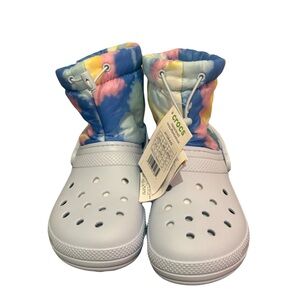 CROCS Blue and Multicolor Rain Boots